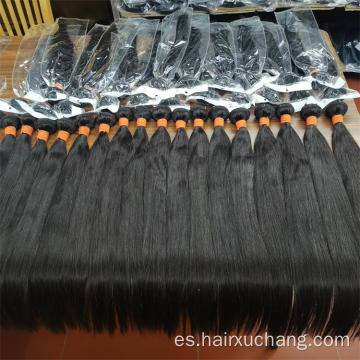 10a paquetes de cabello virgen indio malasiano con cierre